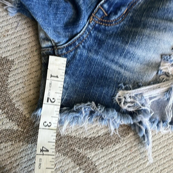 American Eagle Outfitters hi-rise festival cutoff distressed gold sequins shorts - Picture 13 of 14